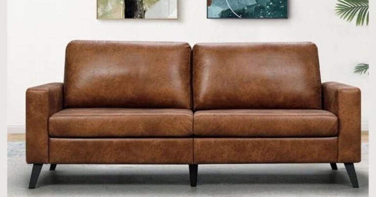 what colour goes with brown leather sofa