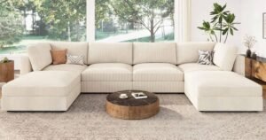 plush sectional with a chaise