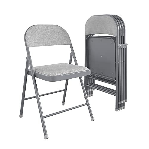 COSCO SmartFold® Fabric Folding Chair, 4-Pack, Gray