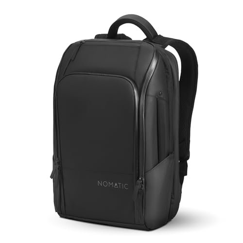 NOMATIC Travel Pack - 20L Water Resistant Laptop Bag - TSA-Ready Expandable Black Backpack