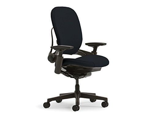 Steelcase Leap Office Chair - Seven Points of Adjustability - Ergonomic Back Support Chair - Lumbar Support - 4D Adjustable Arms - Black Frame - Buzz2 Black Fabric