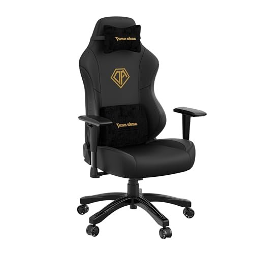 Anda Seat Phantom 3 Gaming Chair - Ergonomic Office Desk Chairs, Reclining Video Game Gamer Chair, Neck & Lumbar Back Support - Large Premium Black PVC Leather Gaming Chair for Adults