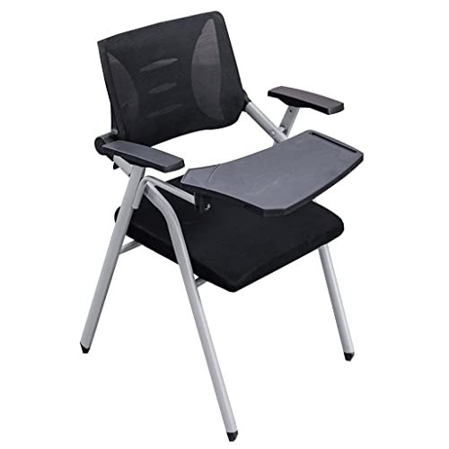 Office Products Training Chair with Writing Pad Folding Conference Chair Office Chairs for Students Attending Lectures Reception Chair(Black)