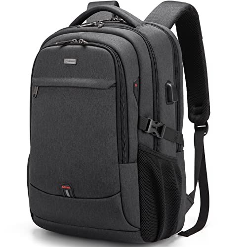 DUSLANG 17 Inch Laptop Backpack for Travel Water Resistant College Backpack for Men/Women Laptop Bag with USB Charging Port,Black