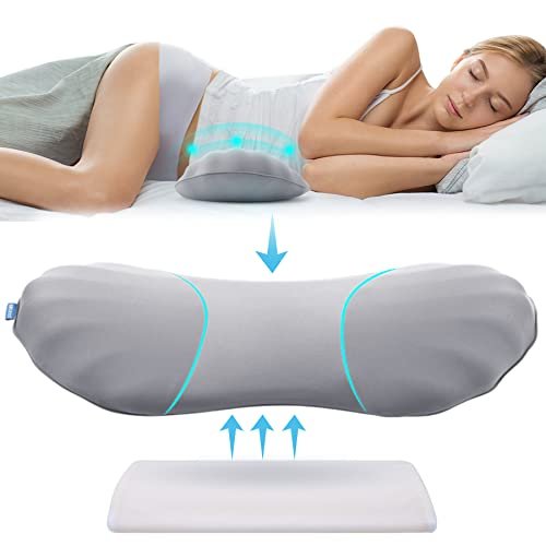 RESTCLOUD Adjustable Memory Foam Back Support Pillow for Lower Back Pain Relief, Back Pillow for Sleeping, Lumbar Support Pillow for Bed and Chair