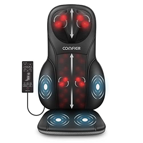 COMFIER Shiatsu Back Massager with Heat, Deep Kneading & Rolling Massage Chair Pad, Chair Massager for Office Home Use, Gift for Dad Mom