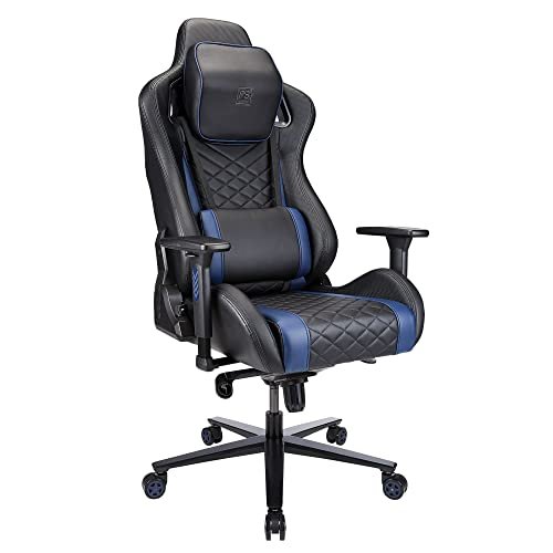 RS Gaming™ Davanti Vegan Leather High-Back Gaming Office Chair, Black/Blue, BIFMA Compliant