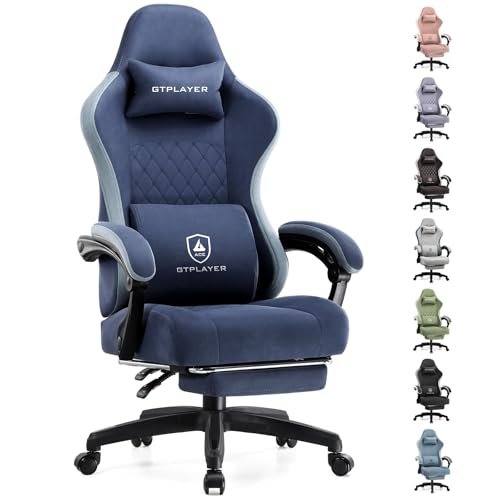 GTPLAYER Gaming Chair, Computer Office Chair with Pocket Spring Cushion, Linkage Armrests and Footrest, High Back Ergonomic Computer Chair with Lumbar Support Task Chair with Footrest