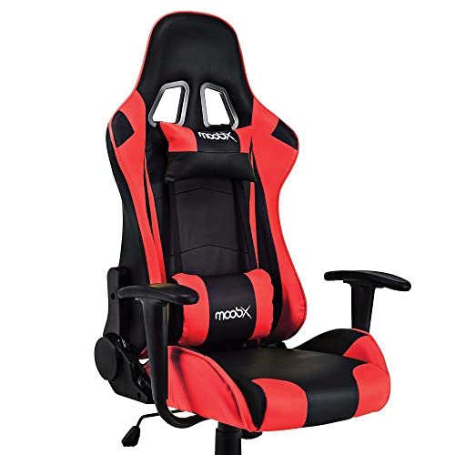 Moob Cadeira Gamer Reclinável GT Racer Com Almofadas para Lombar e Pescoço Preto/Vermelho