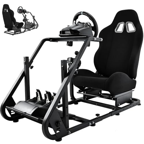 Dardoo G29 Racing Simulator Cockpit with Ergonomic Gaming Seat Fit for Logitech/Thrustmaster/Fanatec G25 G27 G923 T150,Steering Wheel Stand,Not Include Wheel, Pedal and Shifter