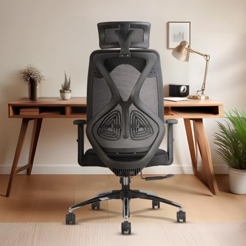 INNOWIN Tokyo Office Chair,High Back Mesh Ergonomic Home Office Desk Chair with 3 Years Warranty, Adjustable Armrests,Adjustable Lumbar Support,Tilt Lock Mechanism (Black)