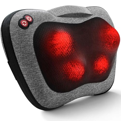 VIKTOR JURGEN Shiatsu Back Massager with Heat – Deep Tissue Massage for Neck, Shoulder, Leg, Upper & Lower Back Pain Relief, Electric Kneading 3D Massage Pillow Gifts for Men Women Dad, Mom, Christmas