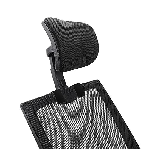 Yooken Office Chair Mesh Headrest Attachment Universal, Adjustable & Detachable Ergonomic Neck Support Cushion Clip On, Breathable Mesh Head Pillow Detachable (Sponge, Black)