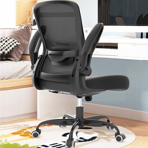 Office Chair, Comfy Desk Chair with Adjustable Lumbar Support, High Back Mesh Ergonomic Computer Chair with Flip-up Armrests-BIFMA Passed Task Chairs, Executive Chair for Home Office