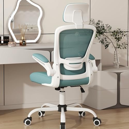 Mimoglad Office Chair, High Back Ergonomic Desk Chair with Adjustable Lumbar Support and Headrest, Swivel Task Chair with flip-up Armrests for Guitar Playing, 5 Years Warranty