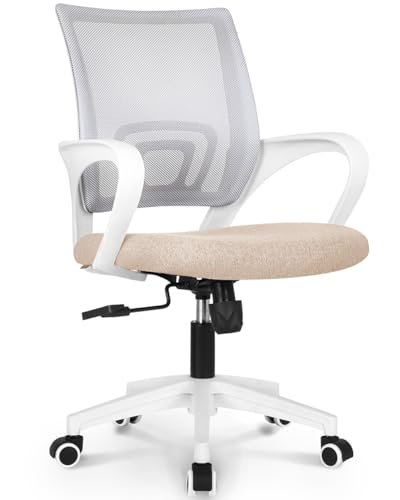 Best Desk Chair for Small Person: Top Ergonomic Picks for Comfort 3 NEO CHAIR Office Chair Computer Desk Chair Gaming Ergonomic Mid Back Cushion Lumbar Support with Comfy Mesh Adjustable Swivel Rolling Home (Beige)