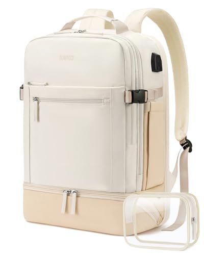 ZOMFELT Large Travel Backpack For Women,College School Backpack for Student,Girls Boys, Beige, Beige, Large, Carry-on