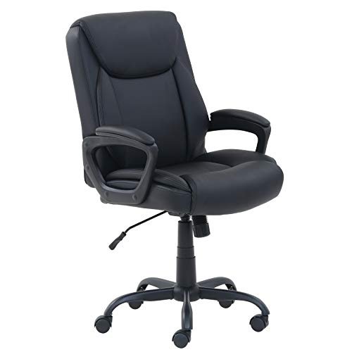 Best Chair for Writing Desk: Top Picks for Comfort and Style 4 Amazon Basics Classic Puresoft PU Padded Mid-Back Height Adjustable Office Computer Desk Chair with Armrest, 26