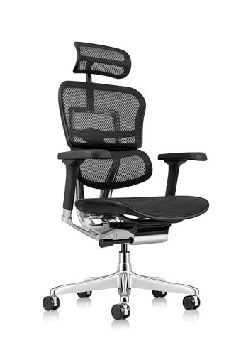 Ergohuman Eurotech ME7ERG GEN2 High Back Mesh Office Chair with Tilt Tension Control, Tilt Lock, Back Angle, Back Height, Synchro Tilt, Seat Height, Seat Depth, and Arm Height Adjustments, Black