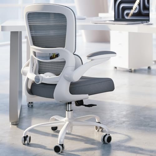 TRALT Office Chair - Ergonomic Desk Chair with Adjustable Lumbar Support, Mesh Computer Chair, Executive Chair for Home Office Comfortable Lumbar Support (White)