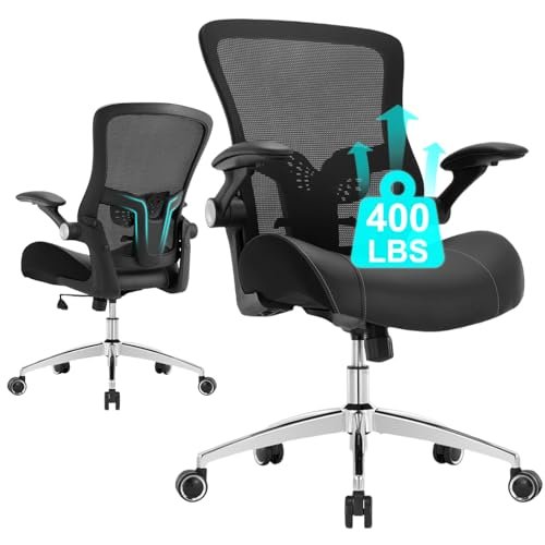 Best Desk Chair for Heavy Person: Top Picks for Ultimate Comfort and Durability 10 HOMIFYCO Big and Tall Office Chair, 400lbs Ergonomic Desk Chair with Wide 3D Modeling Foam Seat Cushion Mesh Computer Chair with Lumbar Support, Heavy Duty Executive Task Chair for Home Office, Black