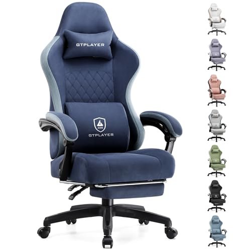 GTPLAYER Gaming Chair, Computer Office Chair with Pocket Spring Cushion, Linkage Armrests and Footrest, High Back Ergonomic Computer Chair with Lumbar Support Task Chair with Footrest