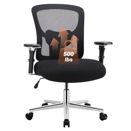 Best Desk Chair for Heavy Person: Top Picks for Ultimate Comfort and Durability 2 Sweetcrispy Ergonomic 500lbs Wide Heavy Duty Big and Tall Home Office Chair with Adjustable Lumbar Support and Wheels, 3D Armrest, for Adults