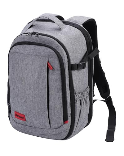 Hedcaw Large Capacity Camera Backpack for DSLR SLR, Camera Bags for Photographers Waterproof with 16.7 inch Laptop Compartment Expandable Photography Travel Camera Backpack, Rain Cover & Tripod Holder