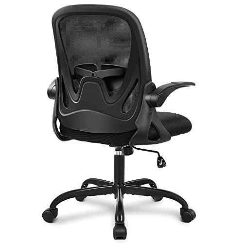 Best Desk Chair for Short Legs: Top Picks for Ultimate Comfort and Support 4 Primy Office Chair Ergonomic Desk Chair with Flip up Armrests Swivel Breathable Desk Mesh Computer Chair with Adjustable Lumbar Support and Height for Conference Room (Black)