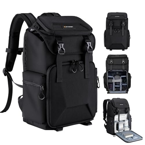 K&F Concept Camera Backpack, Hard Shell Camera Bag, Large Capacity Photography Backpack with 15.6