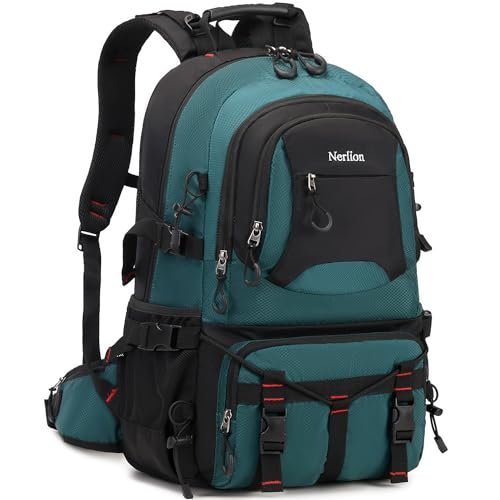 Nerlion 40L Hiking Backpack Travel Backpack for Men Women Camping Waterproof Outdoor Hiking Daypack Lightweight Backpack (Dark Green)