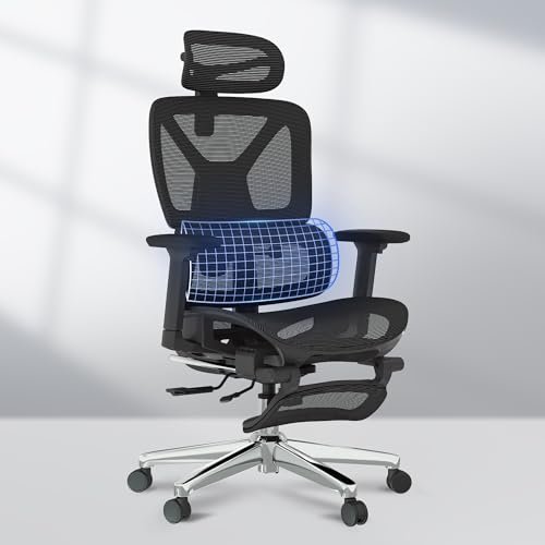 What is the Best Ergonomic Office Chair for Lumbar Support 5 FLEXISPOT Premium Ergonomic Office Chair with Footrest- Adjustable 3D Armrests, Dynamic Lumbar Support, Recline & Tilt Function, Mesh Seat, for Home & Office Use, OC4-SD Black