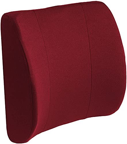 DMI Lumbar Support Pillow for Chair to Assist with Back Support with Removable Washable Cover to Ease Lower Back Pain while Improving Posture, 14 x 13 x 5, Contoured Foam, Premium,Burgundy