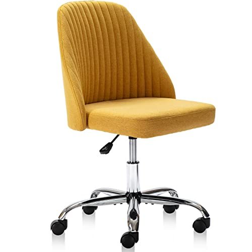 Best Chair for Writing Desk: Top Picks for Comfort and Style 3 DUMOS Office Desk Chair, Modern Cute Rolling Vanity Swivel Task Chairs with Wheels, Comfortable Back Seat Armless for Home, Bedrooms, Office, Study, Student, Adults, Make-up, Dressing Room, Yellow