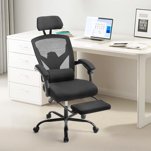 Best Chair for Writing Desk: Top Picks for Comfort and Style 8 Sweetcrispy Office Computer Desk Chair, Ergonomic High-Back Mesh Rolling Work Swivel Chairs with Wheels, Comfortable Lumbar Support, Comfy Arms for Home, Bedroom, Study, Student, Black