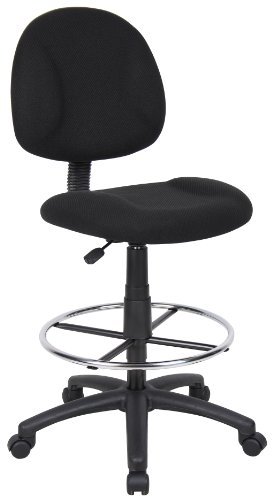 Boss Office Products Ergonomic Works Drafting Chair without Arms in Black