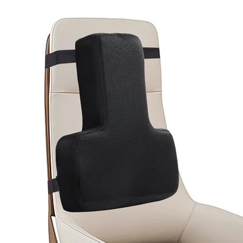 HOMBYS Lumbar Support Pillow for Office Chair-Seat Cushion for Back Support, Improved Sitting Posture and Upper/Lower Back Pain Relief for Desk Chairs, Car Seats and Airplanes(Black, 16