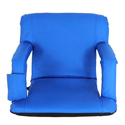 ZENY Folding Stadium Seat with Back Support, 20.5'' / 25'' Reclining Bleacher Seat Chairs with Back and Cushion, Portable Sport Events Stadium Chairs with Backrest