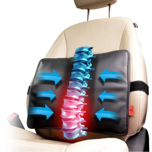 AJUVIA Back Vitalizer Lumbar Support Pillow, 3-Second Pain Relief, Premium Ergonomic Back Support for Office Chairs and Car Seats, Enhances Sitting Posture