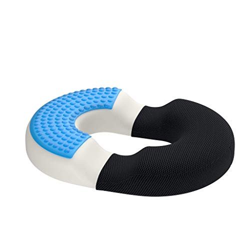 Orthopedic Donut Seat Cushion - Standard, 16 x 13 Inch, Memory Foam Gel Office Chair Cushion for Hemorrhoid, Tailbone, Butt, Coccyx Relief - Support Pillow for Office, Car, Home and Wheelchair