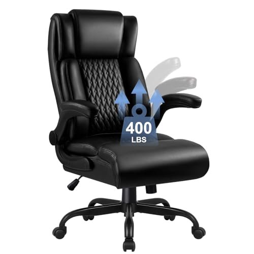 Best Desk Chair for Developers: Optimize Your Workspace for Comfort 6 Big and Tall Office Chair, Ergonomic Leather Office Chair Computer Desk Chair, Black Heavy Duty Office Chair with Flip-up Armrest, Comfortable High Back Home Office Chair 400 LBS with Lumbar Support