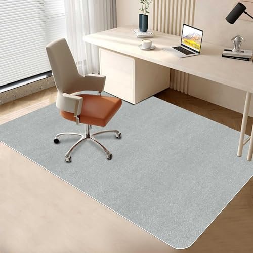 Office Chair Mat for Hardwood Floor HAODEMI Tile Non-Slip Office Computer Chair Mat for Rolling Chair Easy Clean and Flat Without Curling Anti-Slip,Light Grey(55