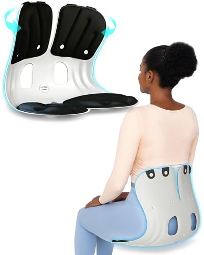 What is the Best Ergonomic Office Chair for Lumbar Support 7 curble GRAND, Ergonomic Chair Back Support, Lumbar Support for Good Posture Correction and Back Pain Relief, Perfect for Office Chair, Floor Seat, and Work from Home, Patented (Black)