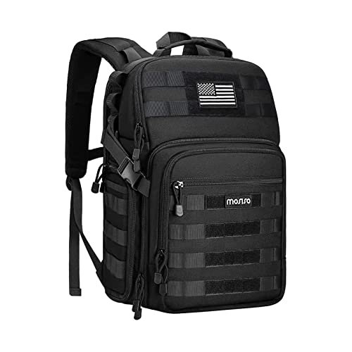 MOSISO Camera Backpack, DSLR/SLR/Mirrorless Tactical Camera Bag Case with Laptop Compartment Compatible with Canon/Nikon/Sony, Black