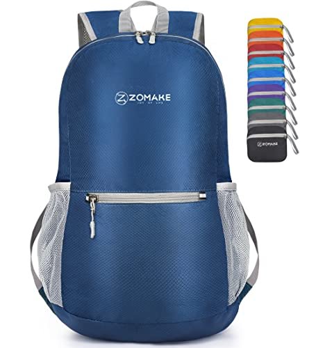 ZOMAKE Ultra Lightweight Hiking Backpack 20L, Packable Small Backpacks Water Resistant Daypack for Women Men(Navy Blue)