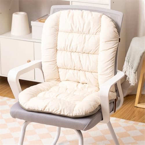 Gujuja Chair Cushion Plush with Ties Dorm Chair Cushion Rocking Chair Cushion Soft Seat Cushion Chair Cushions for Dorm Desk Chair (White)