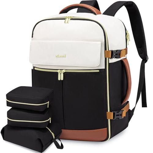 Best Backpacks for Travel: Top Picks for Comfort and Convenience 11 LOVEVOOK Travel Backpack for Women, TSA Carry On Backpack Flight Approved Luggage, 40L Water Resistant Personal Item Daypack Large Weekender Bag fit 17 inch Laptop with 3 Cubes, Beige-black-brown