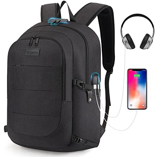 Tzowla Travel Laptop Backpack Water Resistant Anti-Theft Bag with USB Charging Port and Lock 15.6 Inch Computer Business Backpacks for Women Men Work College Gift,Casual Daypack