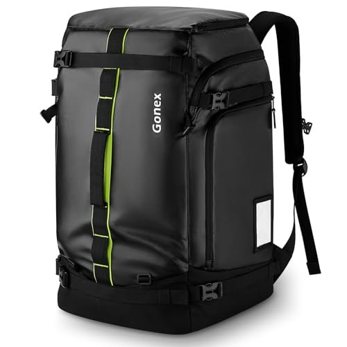 10 Best Ski Backpacks for Hut Travel: Ultimate Gear Guide for Snow Adventurers 9 Gonex 50L Ski Boot Bag Backpack, Waterproof Snowboard Boot Backpack for Men Women, Ski Boots Bag for Travel, Ski, Snowboard, Helmet, Goggles and Outerwear Black