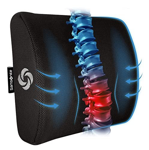 10 Best Desk Chair for Lumbar Support: Comfort for Your Back 6 SAMSONITE Lumbar Support Pillow For Office Chair and Car Seat, Perfectly Balanced Memory Foam , Versatile Use Lower Back Cushion